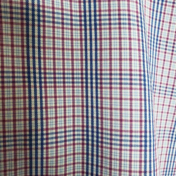 Boss Hugo Boss blue white  check plaid button down career shirt size 16.5 35/35 - Picture 7 of 8